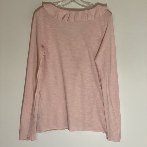 Polo Jeans Company Top Womens Large Pink Ruffle Ralph Lauren V Neck Casual Nice - Picture 12 of 15